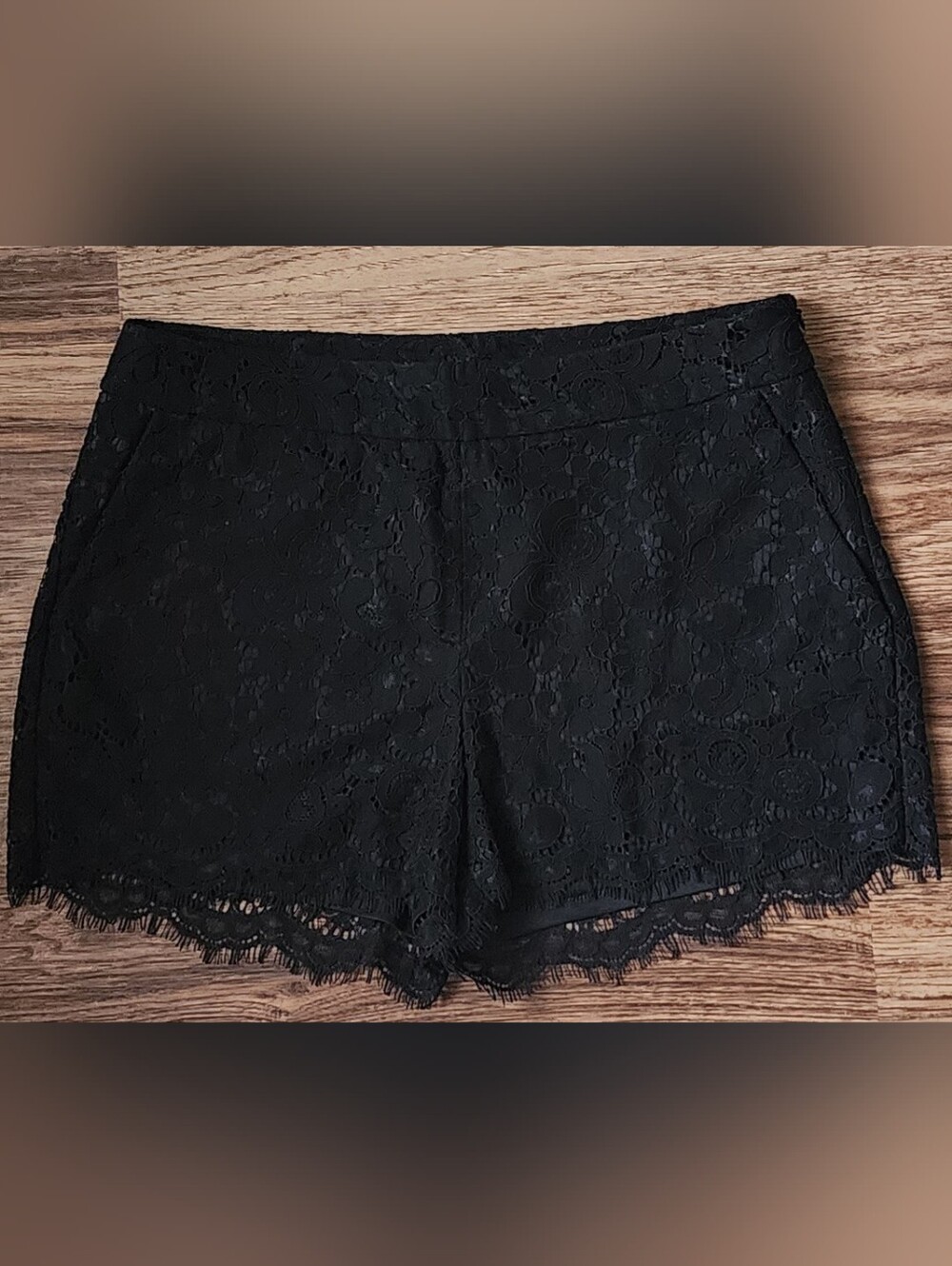 Express Black Formal Floral Lace Shorts - Picture 7 of 7